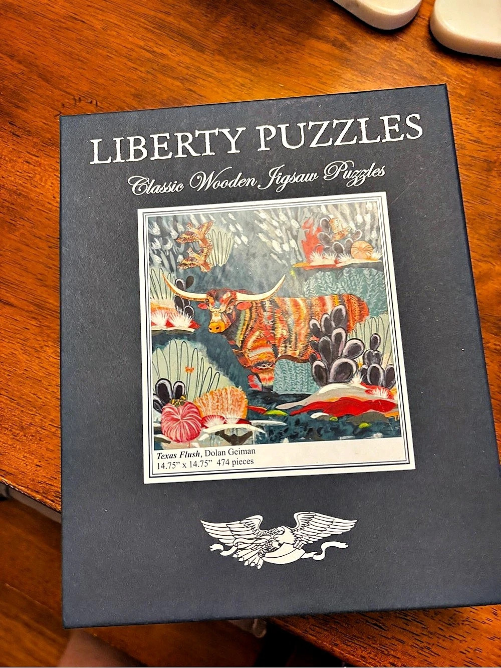 Liberty Puzzles Texas Flush, Dolan Geiman Wooden Puzzle Multicolor UT Austin